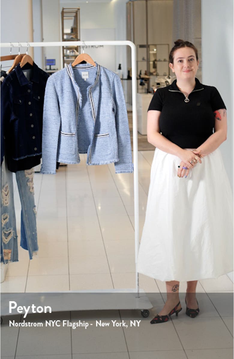 Indigo Fringe Accent Knit Jacket, sales video thumbnail