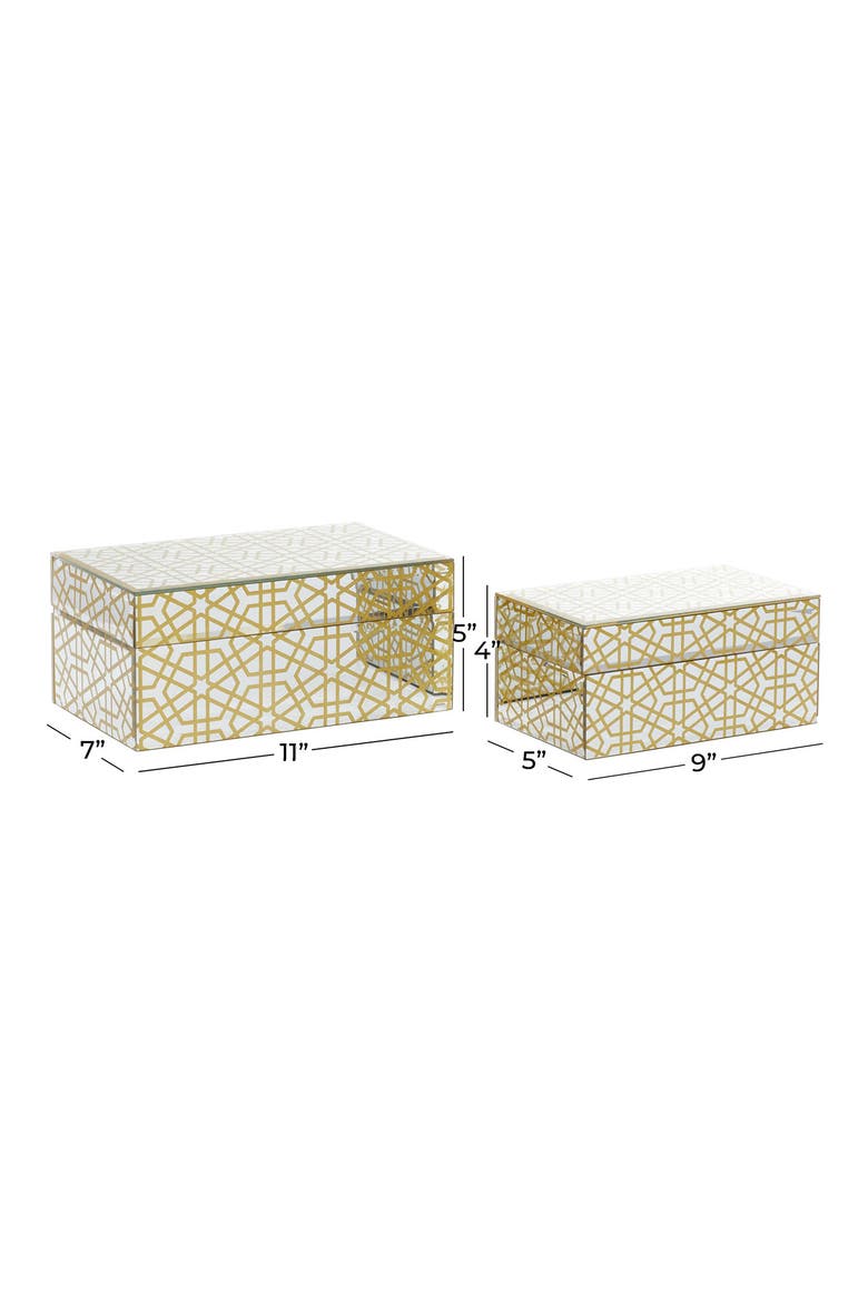 Glam Gold Set of 2 Decorative Wood Boxes, Alternate, color, GOLD