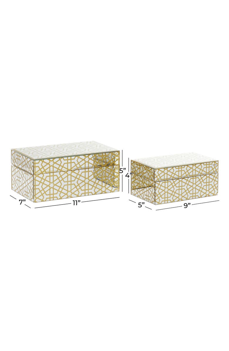 UMA Glam Gold Set of 2 Decorative Wood Boxes, Alternate, color, Gold