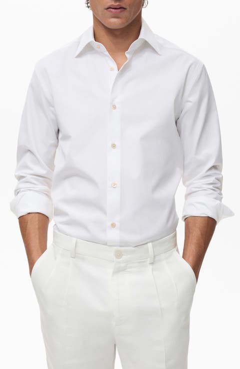 Slim Fit Cotton Button-Up Shirt
