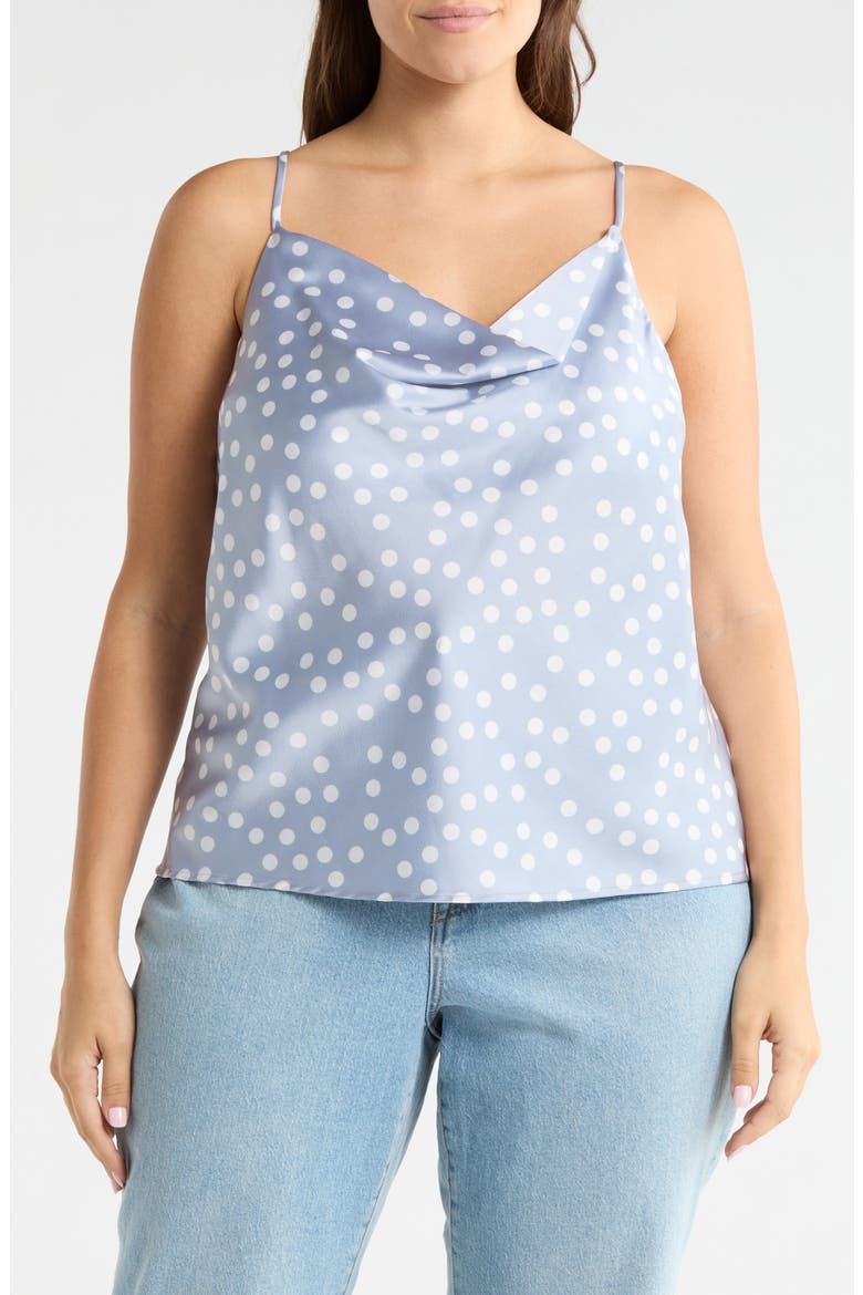 Cowl Neck Satin Camisole, Main, color, STEEL BLUE