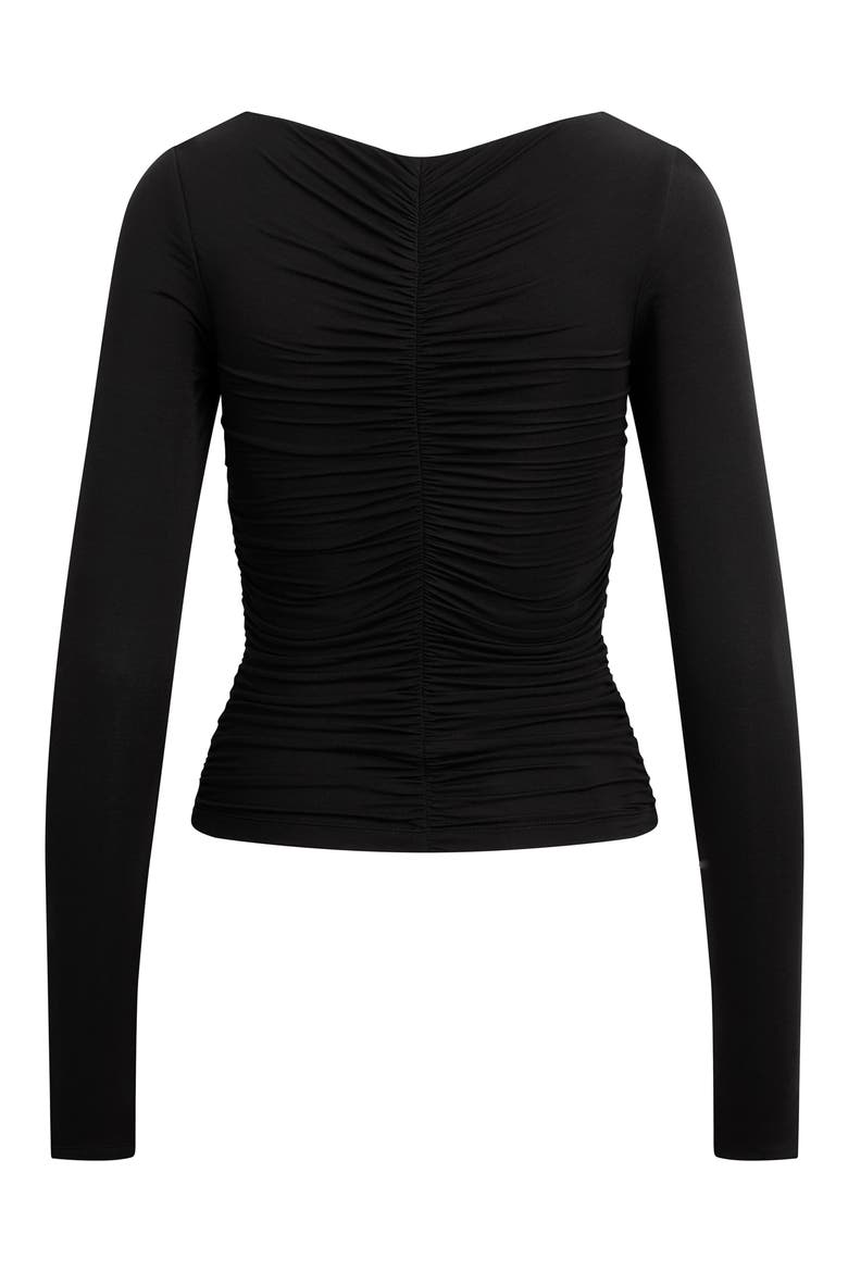 The Tracy Ruched Jersey Top, Alternate, color, BLACK