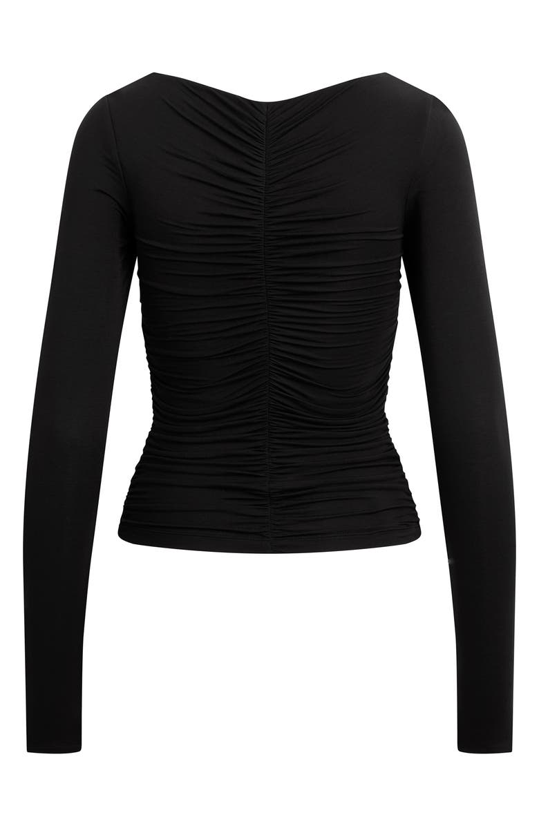 Favorite Daughter The Tracy Ruched Jersey Top, Alternate, color, Black