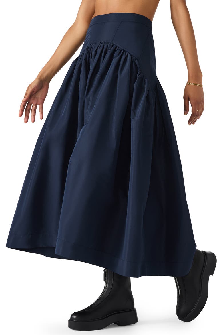 Delilah A-Line Midi Skirt, Alternate, color, MIDNIGHT