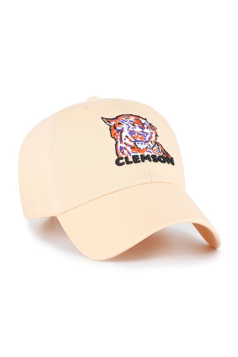 Men's '47 Light Orange Clemson Tigers Vault Clean Up Adjustable Hat, Alternate, color, Light Orange