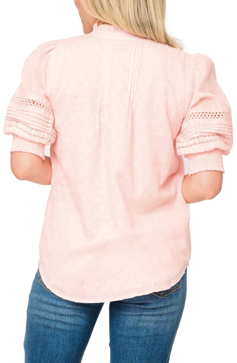 GIBSONLOOK Dianthus Puff Sleeve Cotton Top, Alternate, color, Pink Smoke