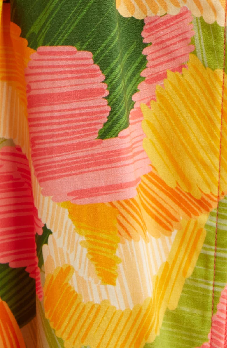 Vince Camuto Abstract Floral Cotton Midi Dress, Alternate, color, Orange/ Pink Multi