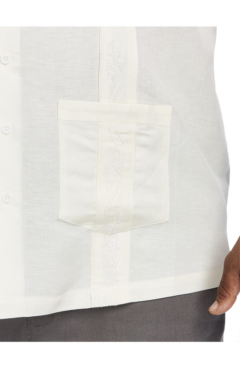 Oak Hill by DXL Big & Tall Embroidered Panel Sport Shirt, Alternate, color, White