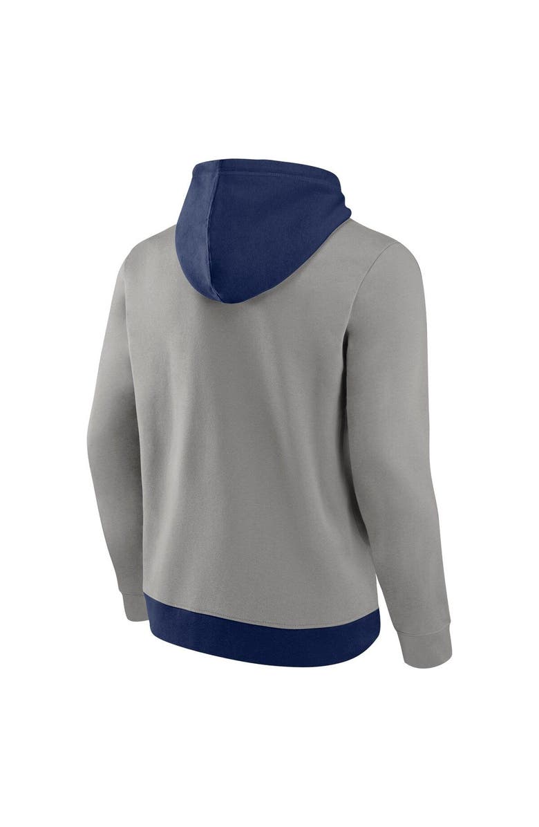 FANATICS Men's Fanatics Branded Navy/Gray Milwaukee Brewers Chip In Team Pullover Hoodie, Alternate, color, 