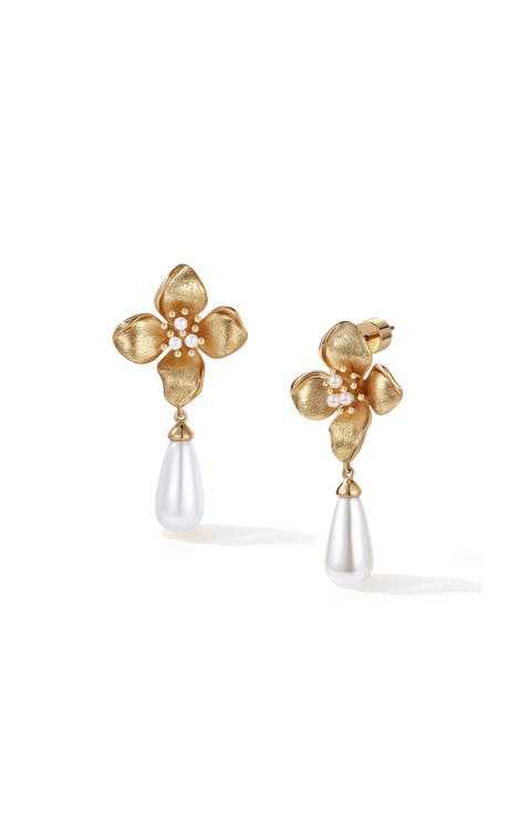 Iris Blossom Pearl Earrings