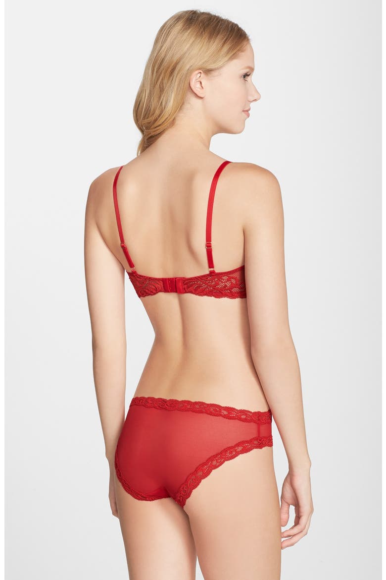 Feathers Plunge T-Shirt Basics Bra, Alternate, color, RED