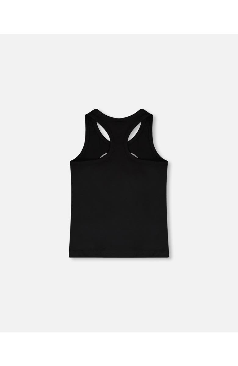 Deux par Deux Organic Cotton Sleeveless Jersey Tank Top, Alternate, color, Black