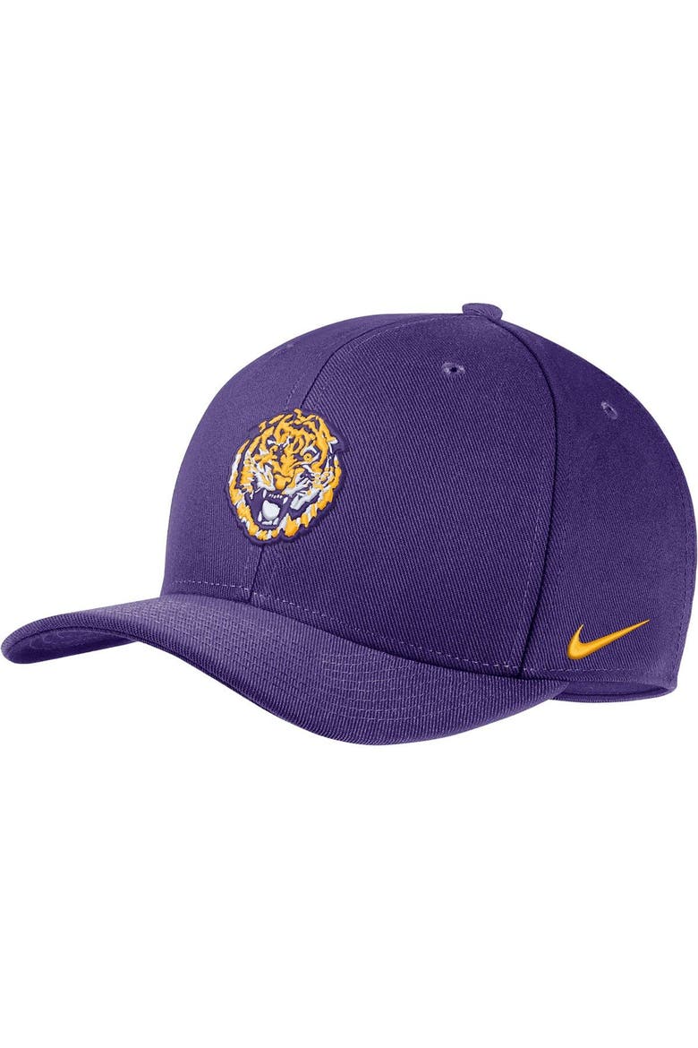 Men's Nike Purple LSU Tigers Classic99 Swoosh Performance Flex Hat, Main, color, Purple