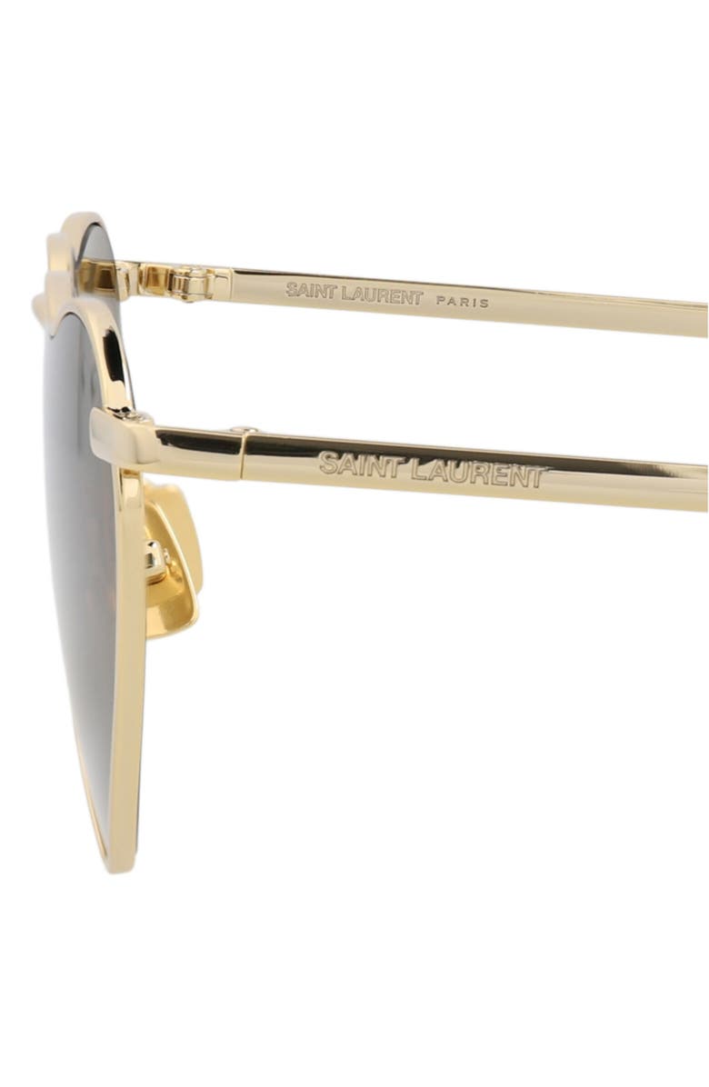 Saint Laurent 52mm Heart Sunglasses, Alternate, color, Gold Gold Brown
