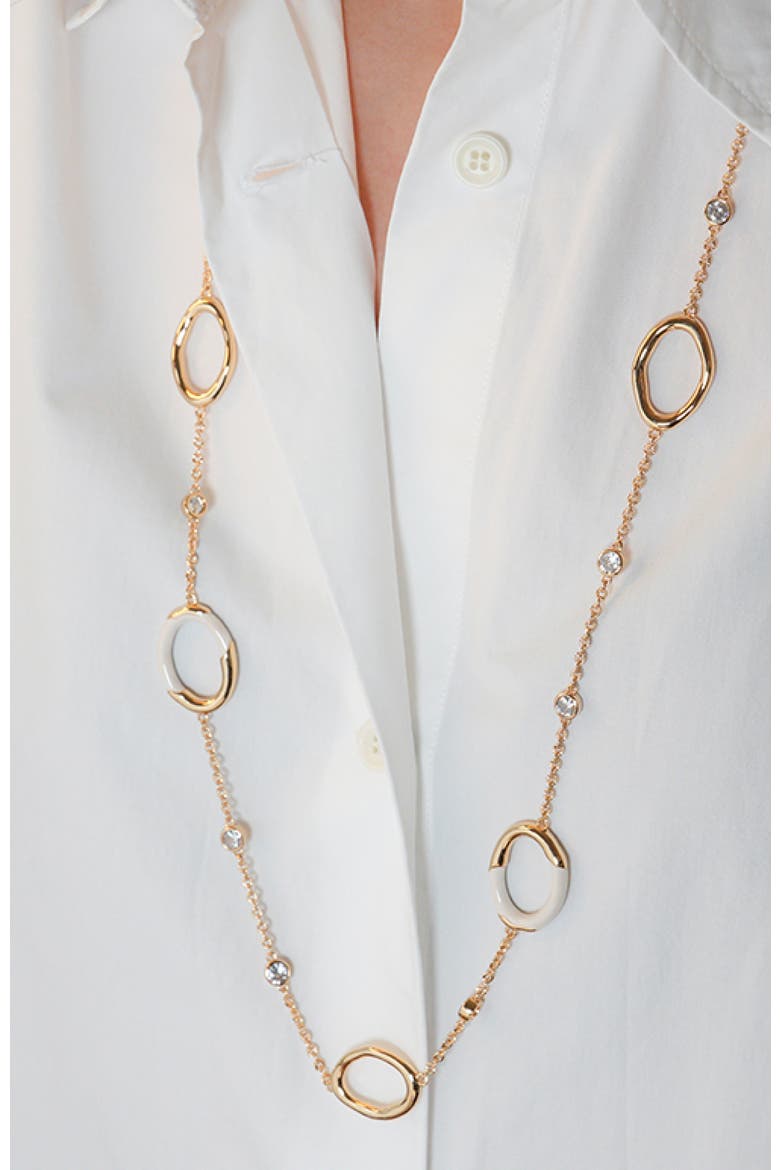 Time Ripples Necklace, Alternate, color, White & Gold