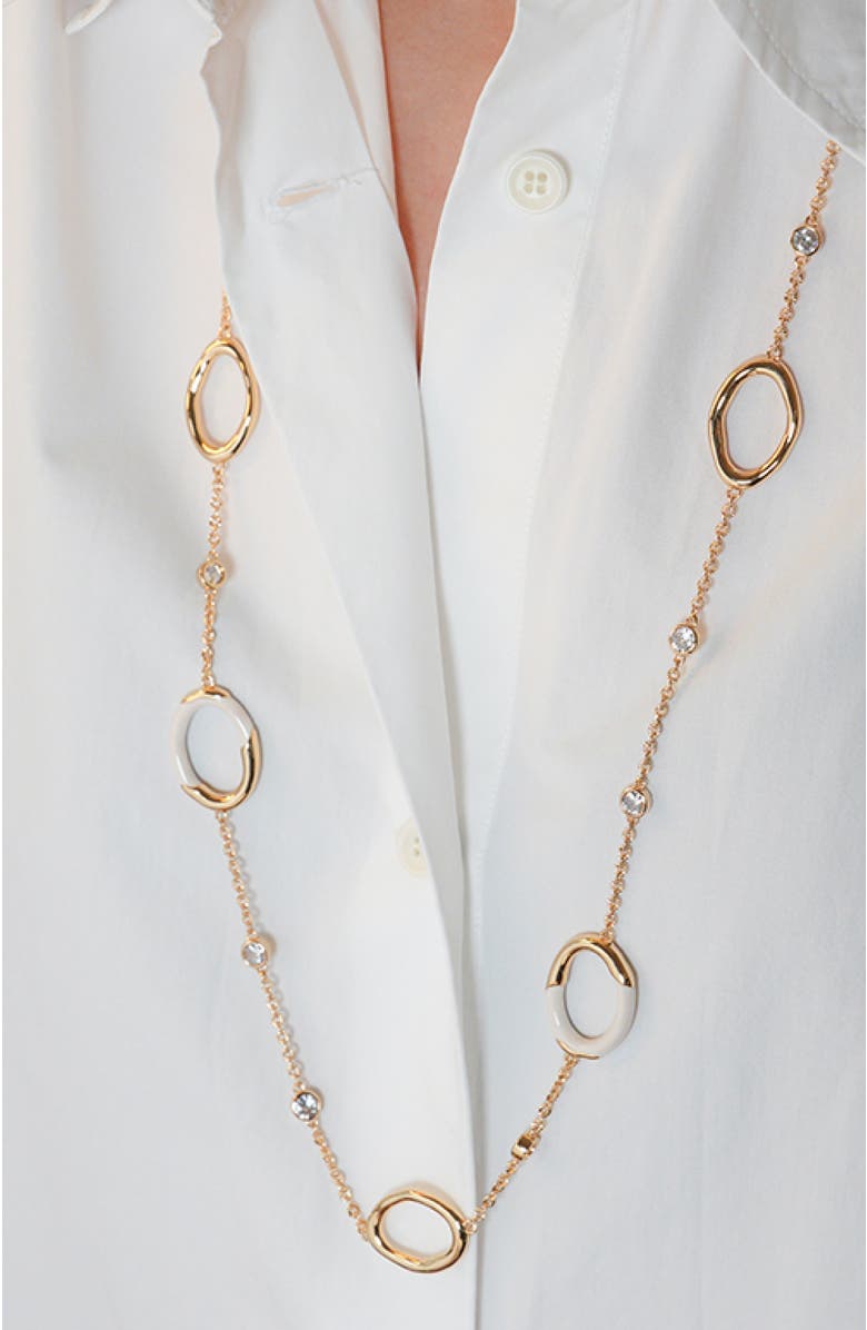 RC RETRO CHIC Time Ripples Necklace, Alternate, color, White & Gold