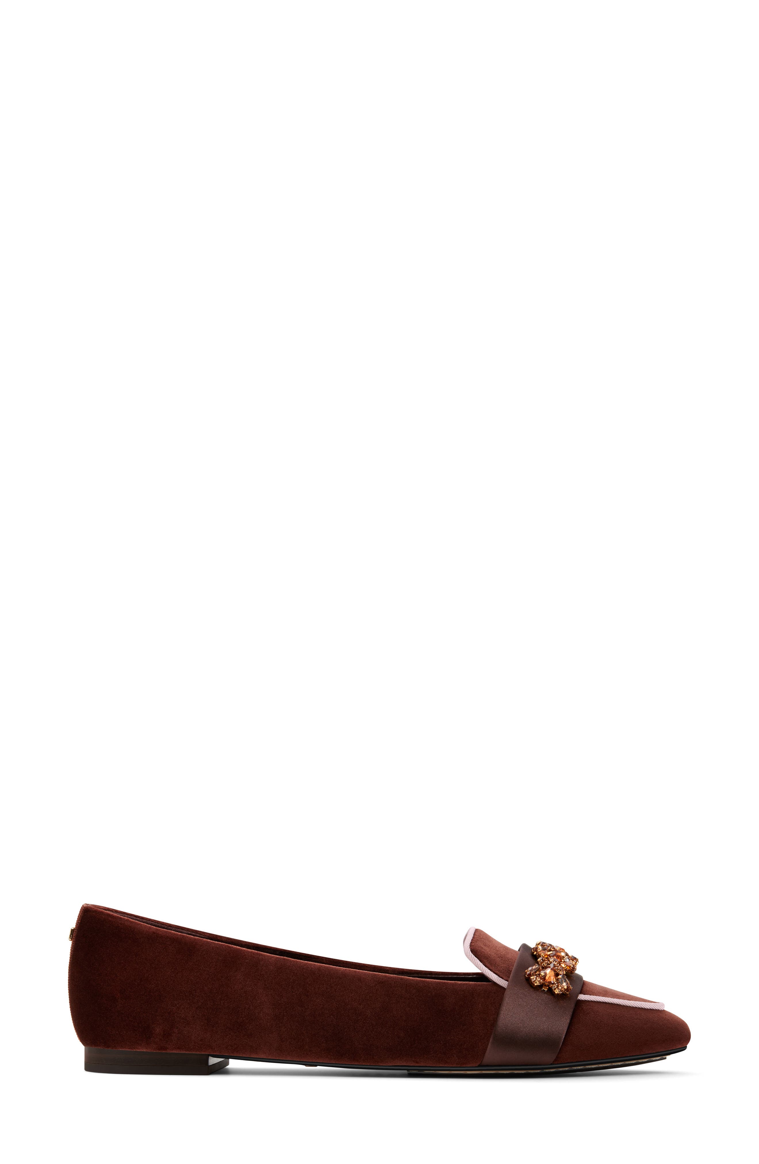 The Sparrow Loafer Velvet Jewel, Alternate, color, BRANDY JEWELED VELVET