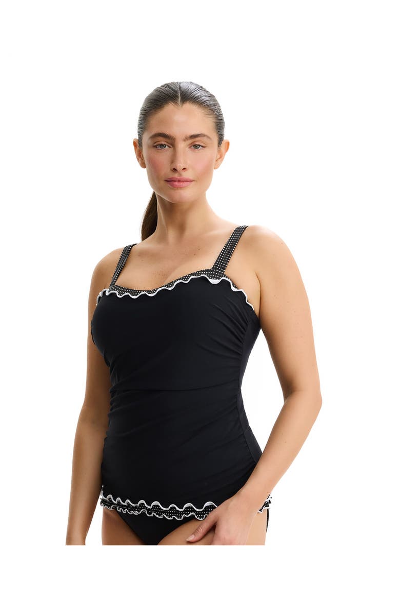 Dottie Delight E-Cup Tankini Top, Main, color, Black