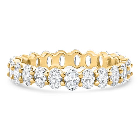 14k Gold 2.25ct Oval Diamond Eternity Ring