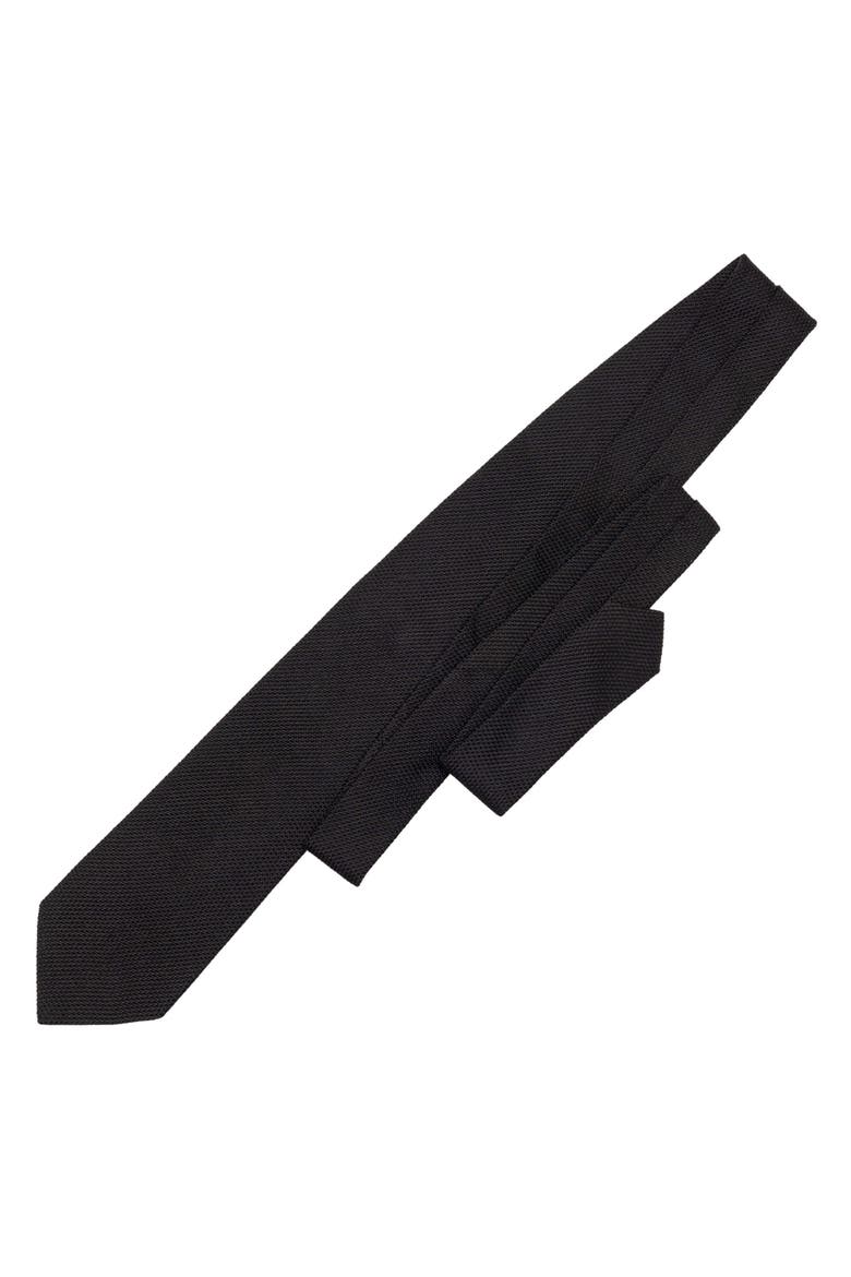 Nero - Silk Grenadine Tie for Men, Alternate, color, Black