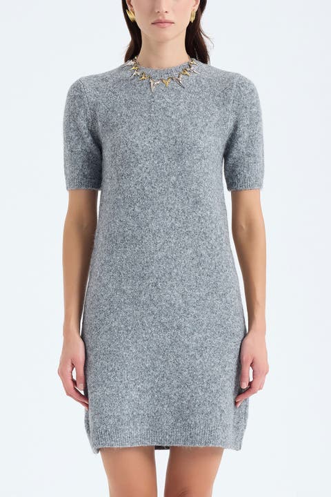 Rune Short Sleeve Crewneck Knit Sweater Dress