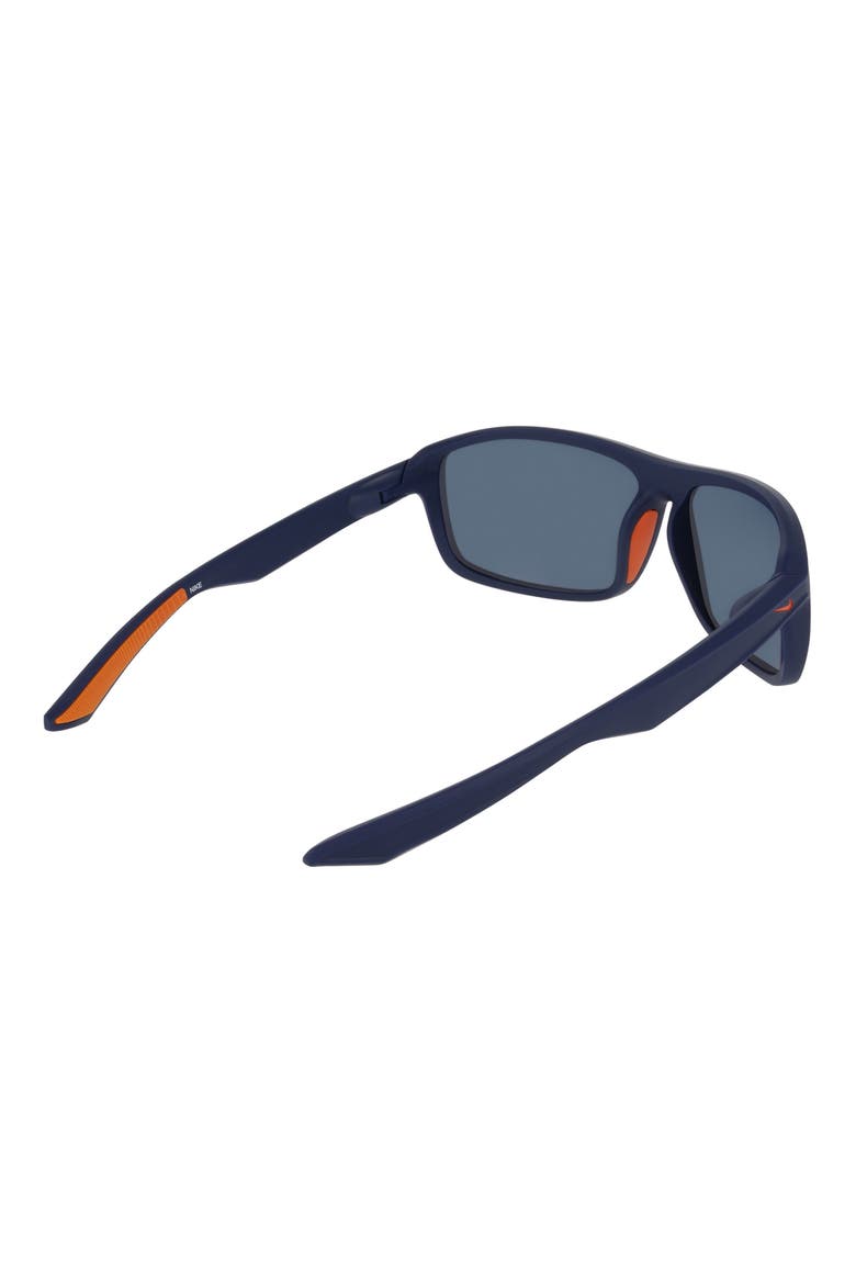 Premier Stride 63mm Rectangular Sunglasses, Alternate, color, MATTE BLUE VOID / ORANGE MIR
