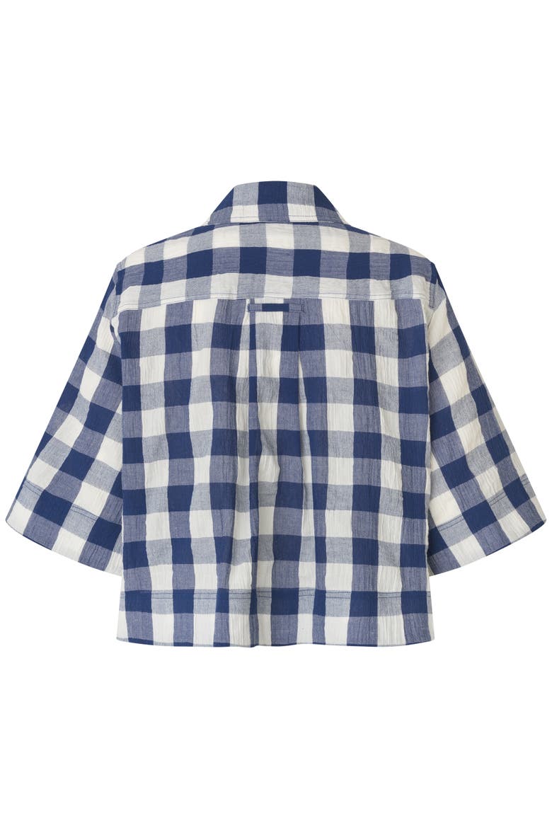 Maisariel Checked Boxy Shirt, Alternate, color, Medieval Blue