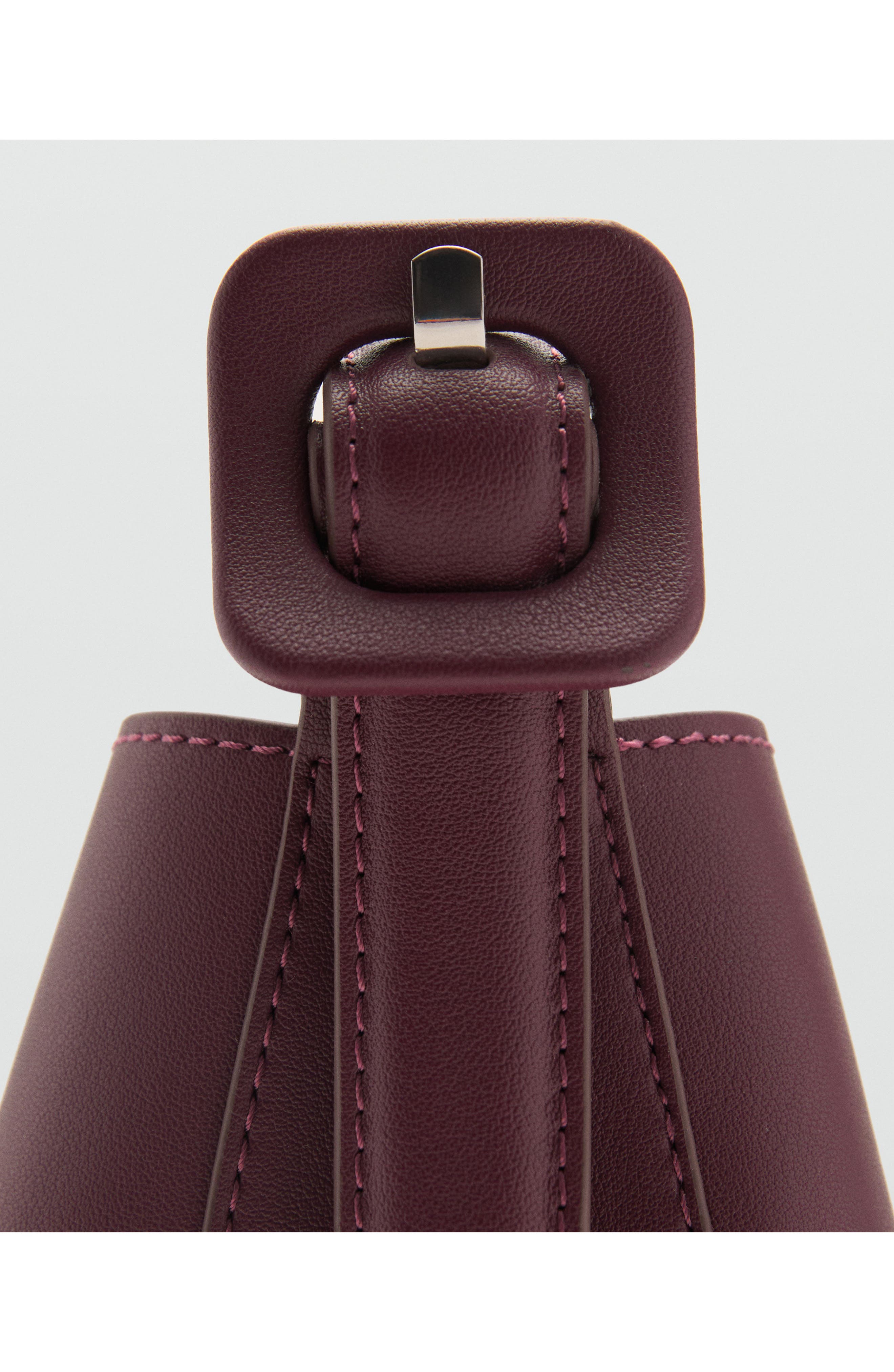 MANGO Faux Leather Crossbody Bag, Alternate, color, Burgundy