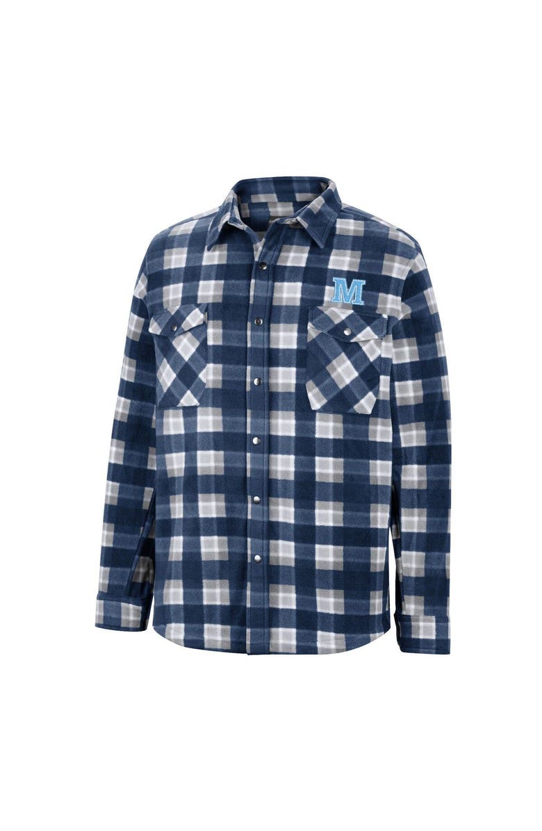 COLOSSEUM Men's Colosseum Navy/White Maine Black Bears Ellis Plaid Full-Snap Shirt Jacket, Alternate, color, Navy