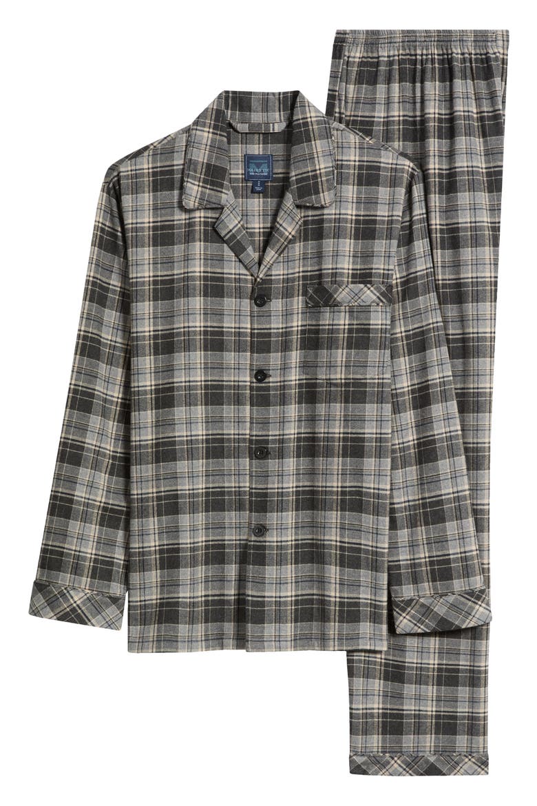 Rustic Flannel Pajamas, Alternate, color, BLACK