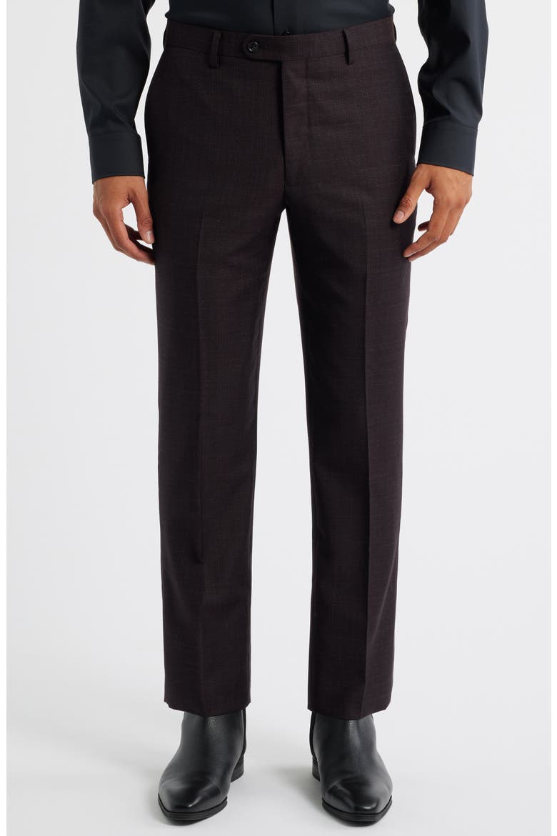 Varick Slim Fit Burgundy Slub Wool Suit, Alternate, color, BURGUNDY