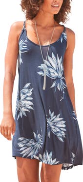 LASCANA Beaded Strap Print Dress
