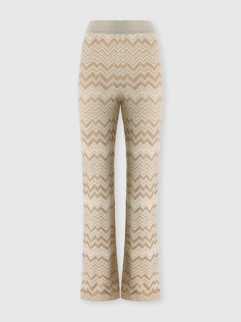 Zig Zag Viscose And Wool Straight-leg Trousers