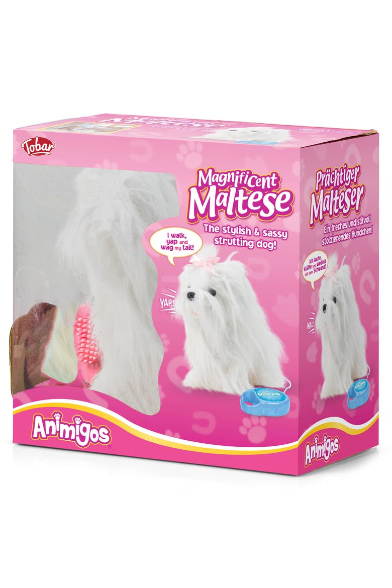 Animigos Magnificent Maltese Dog Interactive Toy, Alternate, color, Multicolored