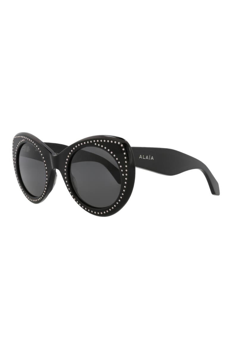 51mm Novelty Cat Eye Sunglasses, Alternate, color, BLACK BLACK GREY