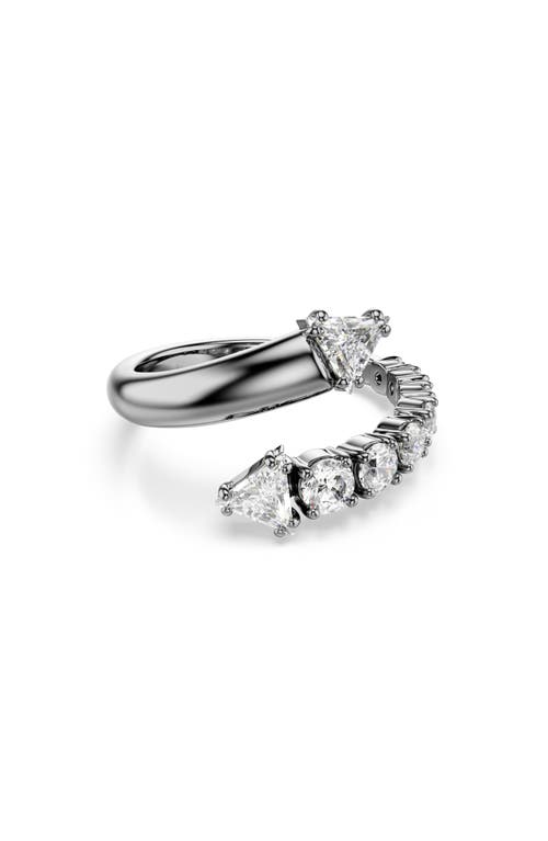Swarovski Sublima Crystal Bypass Ring In Silver