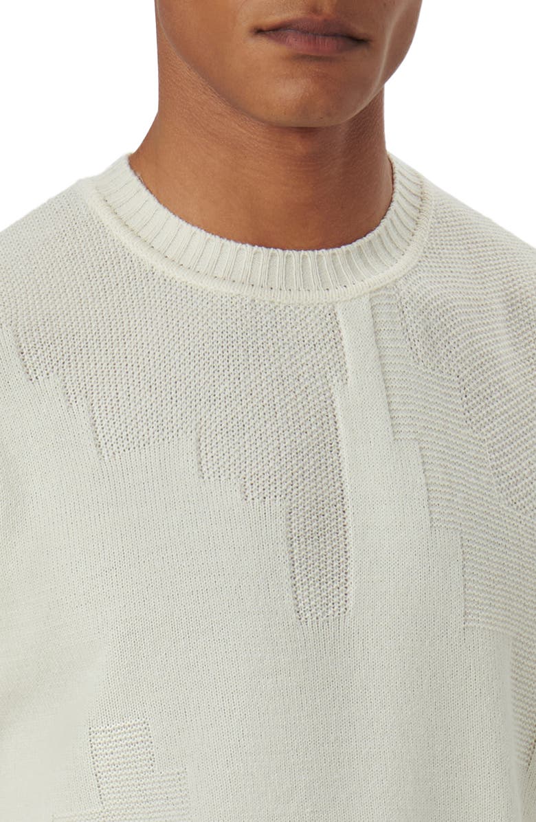 Bugatchi Merino Wool Blend Crewneck Sweater, Alternate, color, Chalk