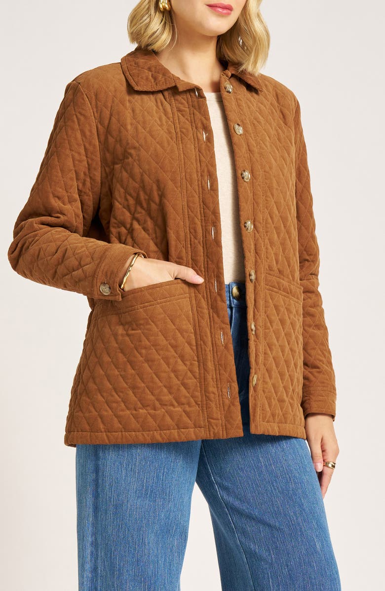 matty m. Canyon Quilted Corduroy Barn Jacket, Alternate, color, Spice
