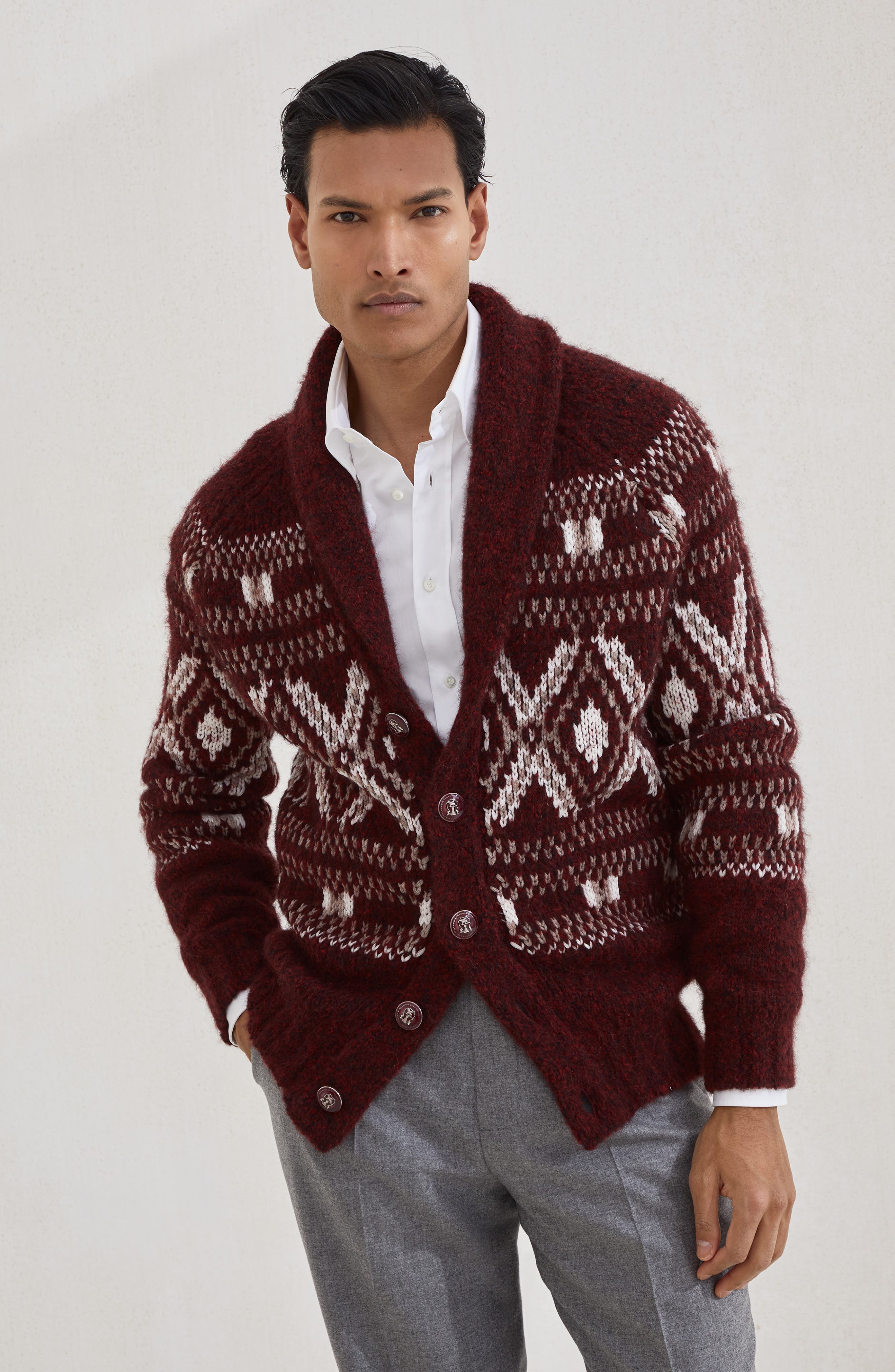 Cardigan with metal buttons - image 4