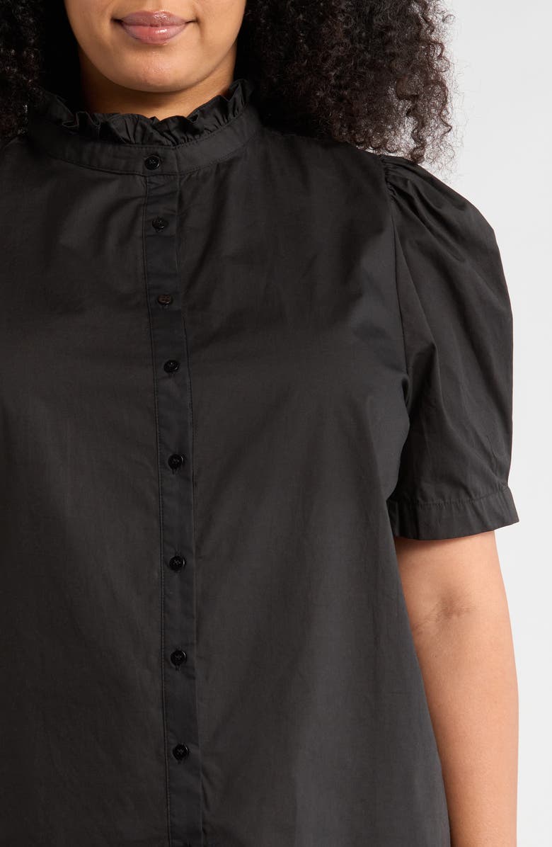 SUGARLIPS Finley Ruffle Puff Sleeve Shirt, Alternate, color, Black