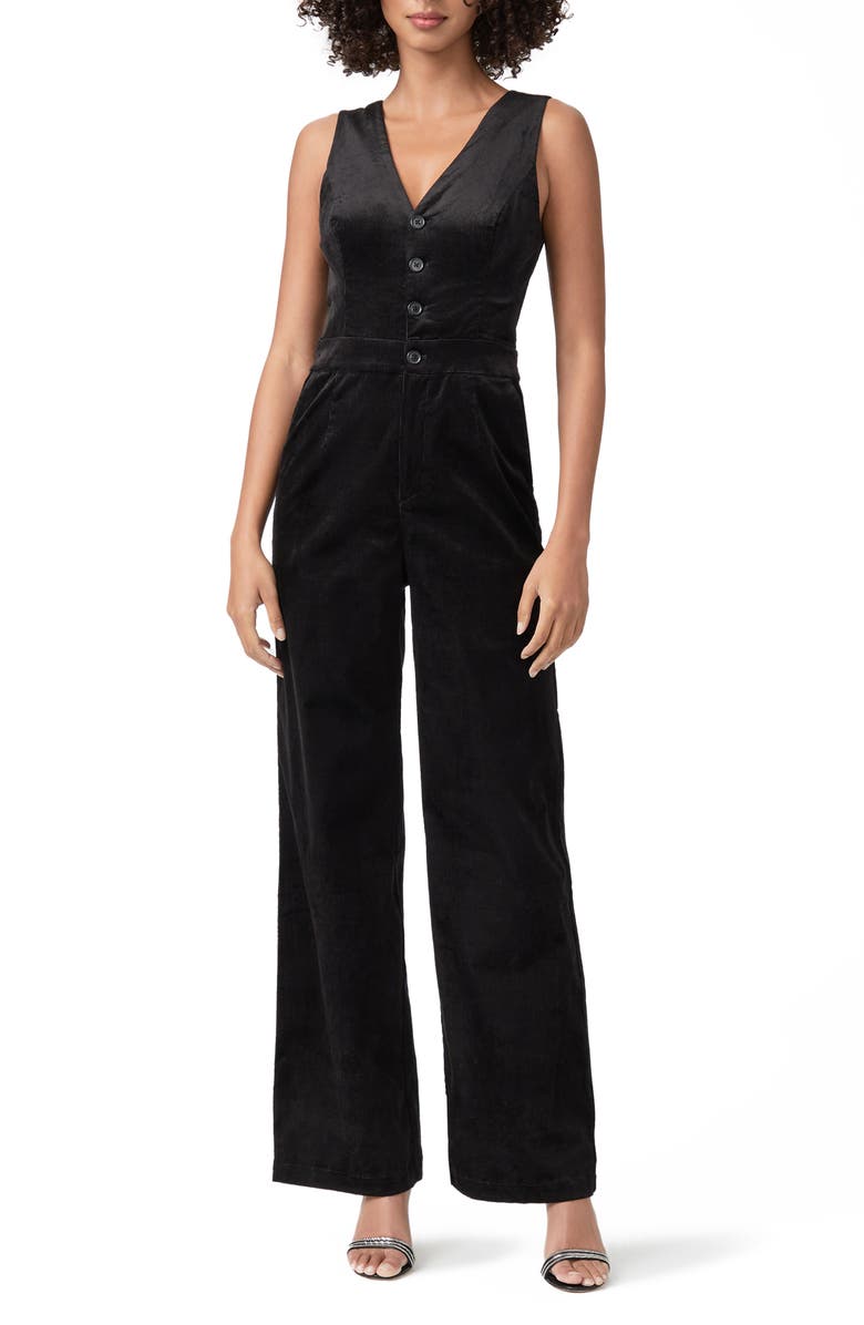 PAIGE Denia Wide Leg Sleeveless Corduroy Jumpsuit, Main, color, 