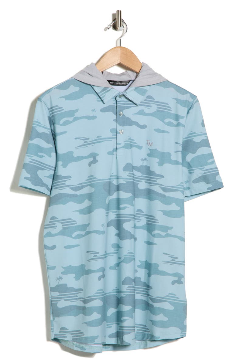 TravisMathew Featherweight Stealth Hooded Polo, Alternate, color, Gray Mist