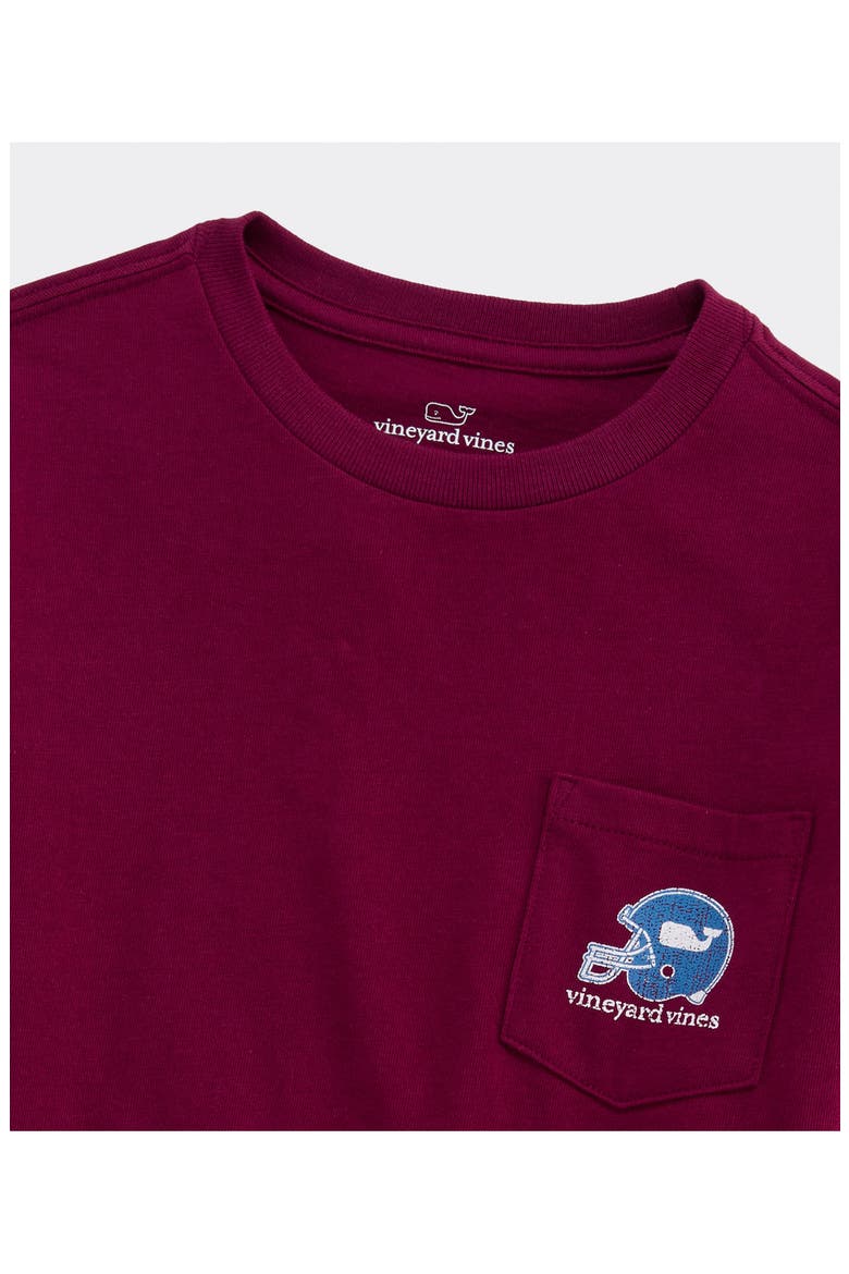 Kids' Sticker Football Helmet Long Sleeve T-Shirt, Alternate, color, COASTAL CRIMSON