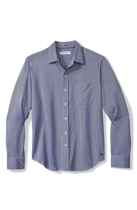 San Lucio Sol Stripe IslandZone® Cotton Blend Button-Up Shirt