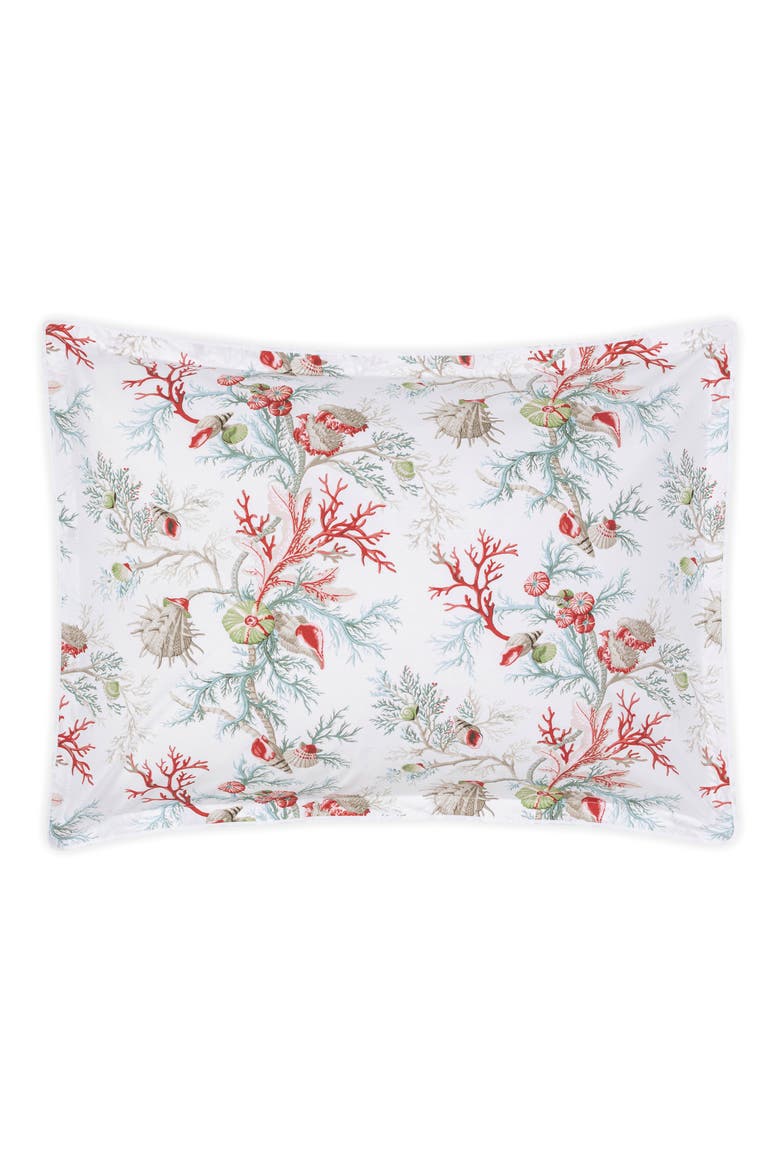 Del Tesoro 500 Thread Count Cotton Percale Sham, Main, color, CORAL