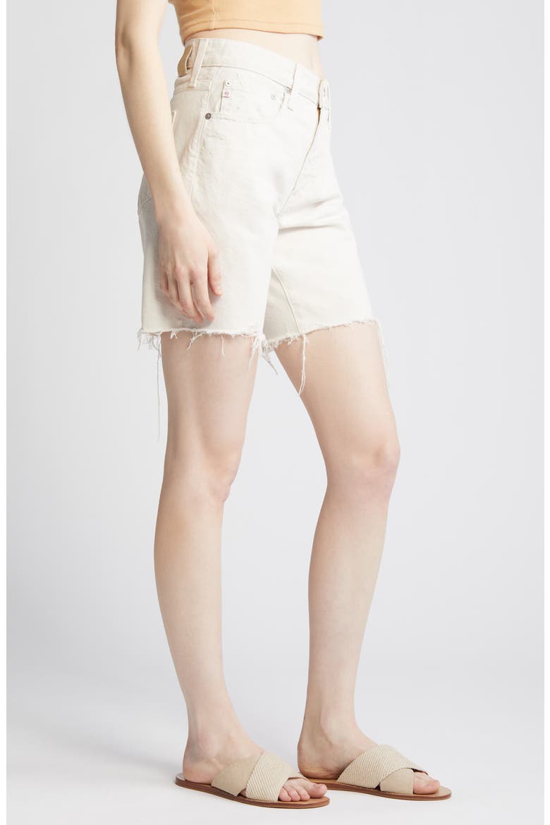 Ex-Boyfriend High Waist Raw Hem Denim Shorts, Alternate, color, 1 YEAR OPAL STONE