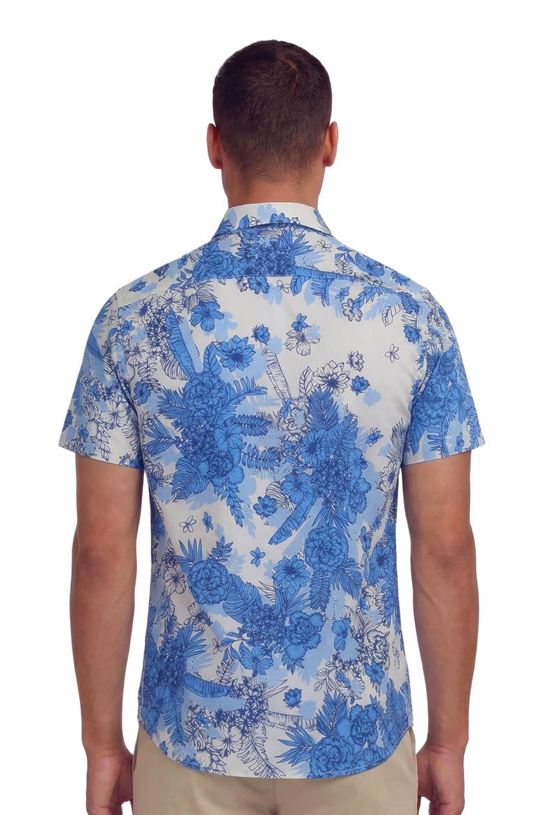 Mono Floral Mens Printed Button Up Shirt, Alternate, color, MONO FLORAL WHITE