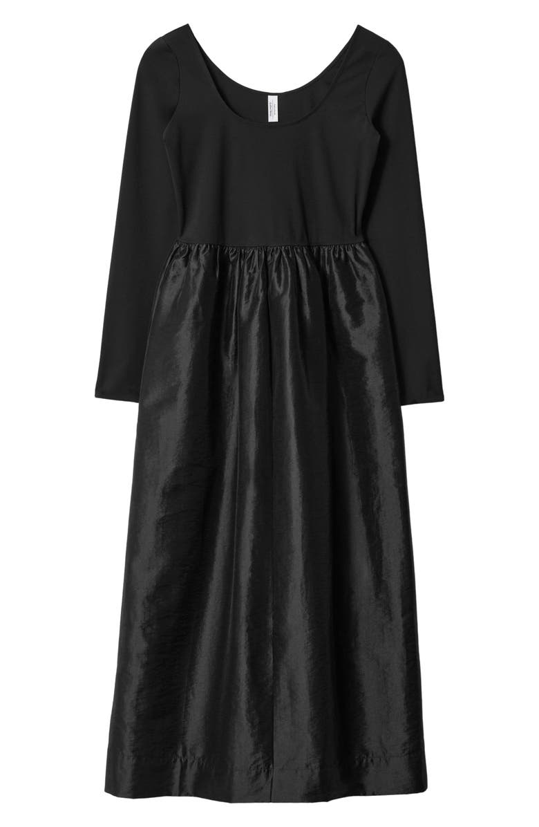 & Other Stories Long Sleeve A-Line Midi Dress, Alternate, color, Black Dark
