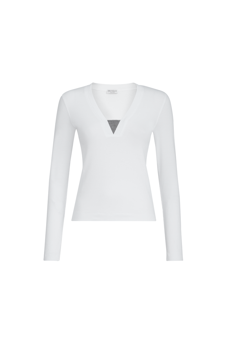 Ribbed jersey T-shirt, Alternate, color, White