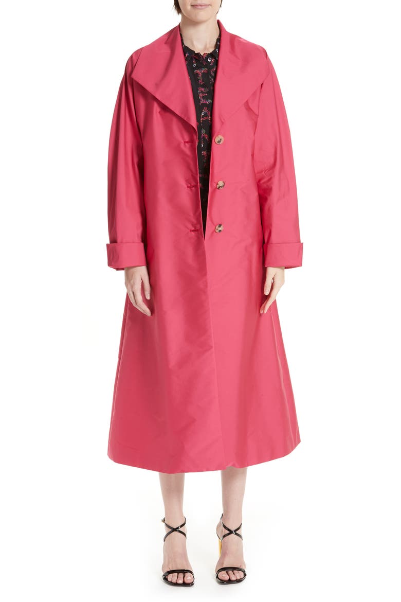 Taffeta Trench Coat, Main, color, PINK